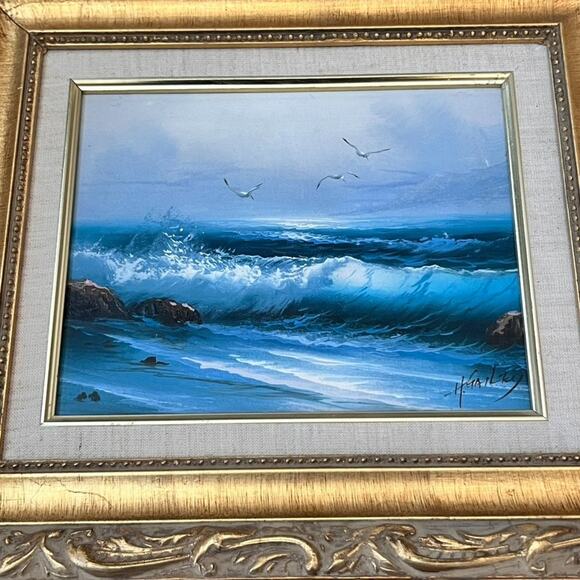 Howard Gailey Original Oil On Canvas Seascape Waves Framed Painting Signed - Picture 3 of 16